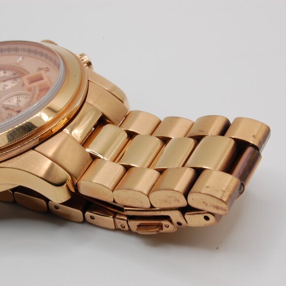Michael Kors Runway Rose Gold Chronograph Quartz Watch MK-8096 (New Battery) - Picture 6 of 6